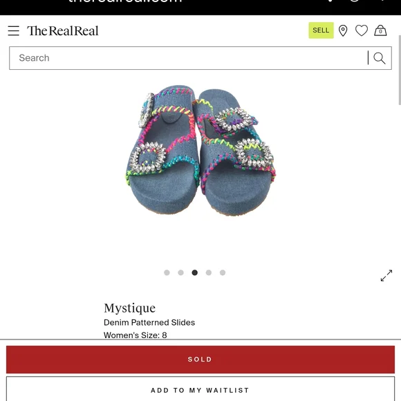 Mystique Luxury Denim Slides Sandals Crystal Buckle Size 8.5 (Fit 8-8.5) NWOB - Picture 8 of 13